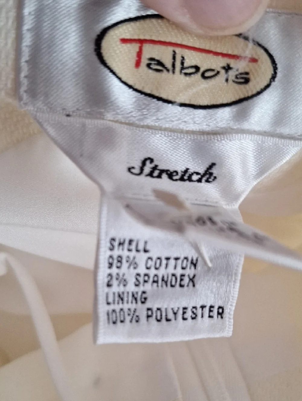 Talbots Cream/White Lined Sidezip Stretch Slacks - Picture 9 of 14